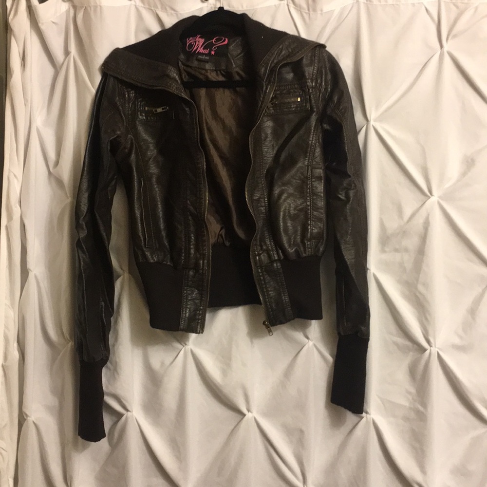 Brown leather jacket